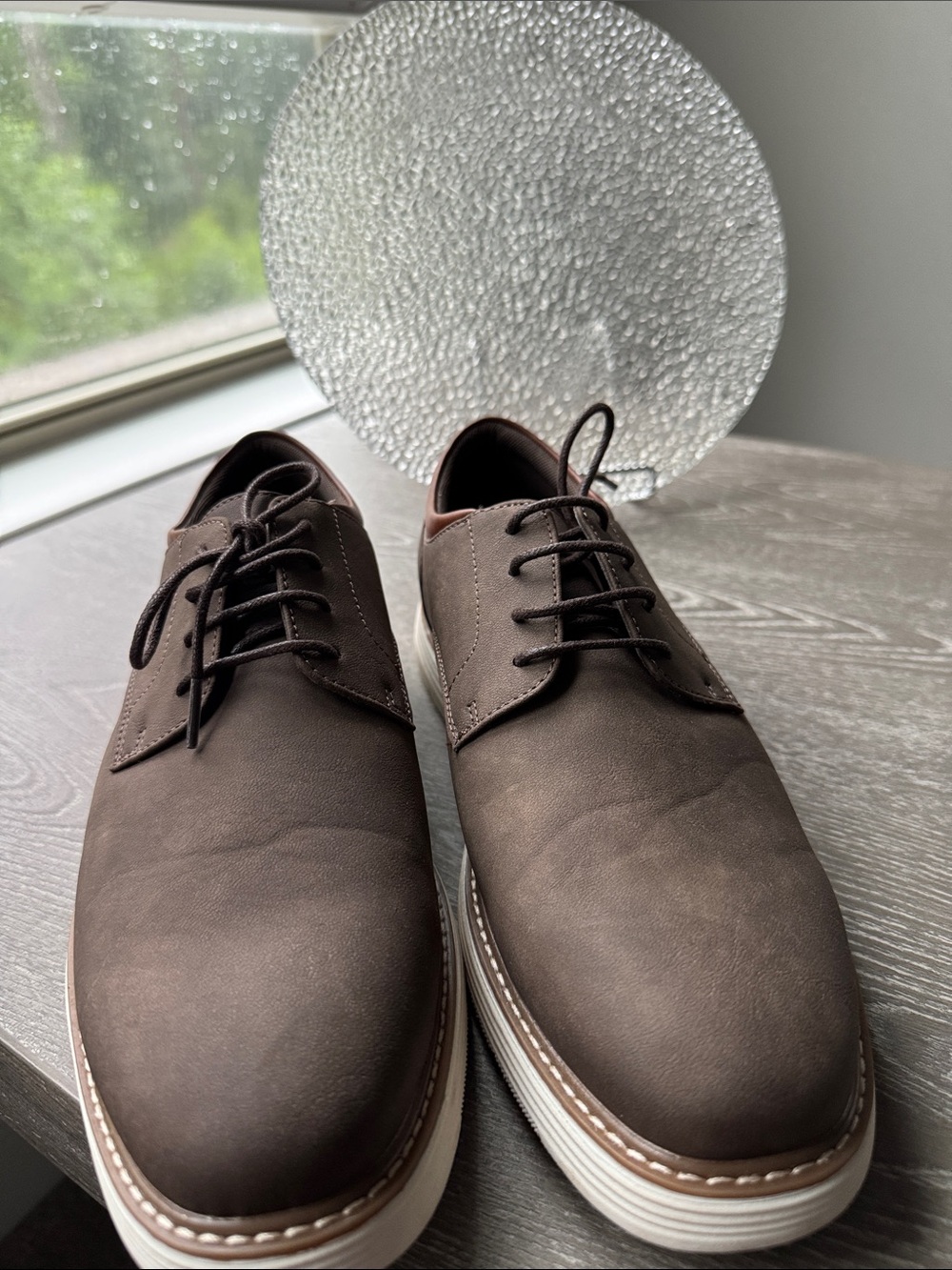 Perry Ellis Men's Dark Brown Lace-Up Derby Shoes